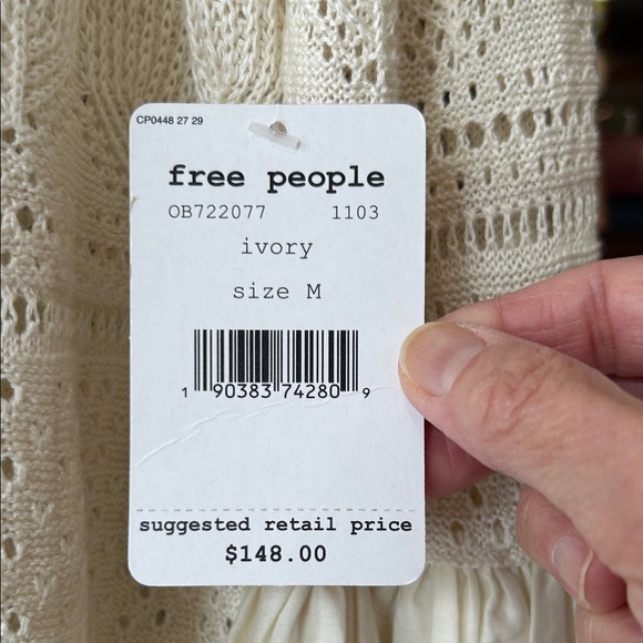 Free People Cream Lace Top NWT - Picture 5 of 9